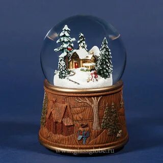 Стеклянный шар со снегом Домик в лесу, снежный шар, snow globe - купить по выгод