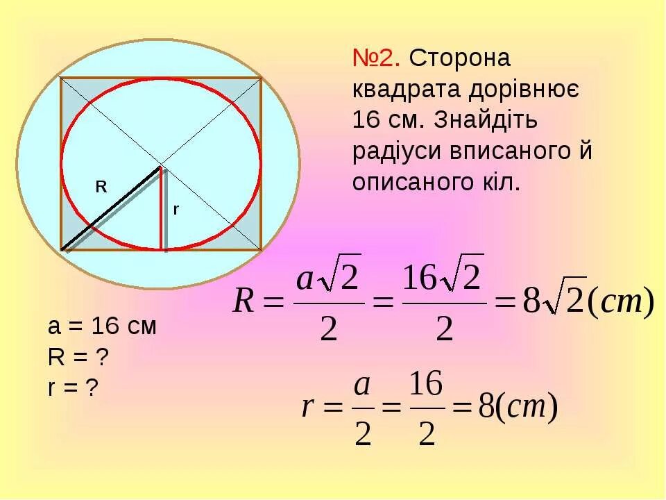 Радиус вписанной в квадрат. Как найти сторону вписанного квадрата. Формула радиуса описанной окружности квадрата. Радиус вписанной окружности в квадрат. Площадь вписанного в круг квадрата равна 16