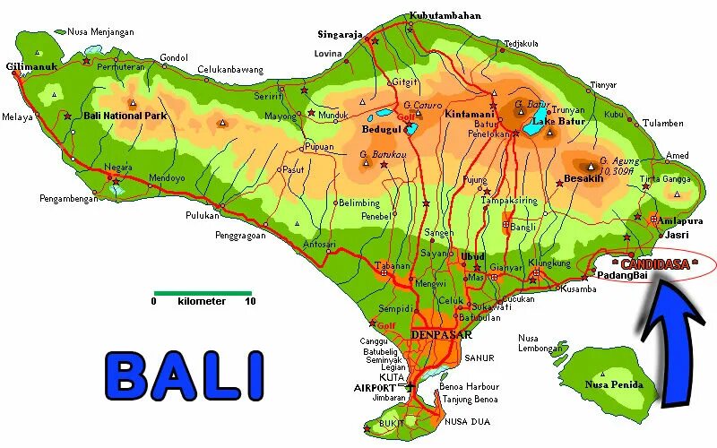 Остров Бали на карте. Районы Бали на карте. Пандава Бали. Чандидаса Бали на карте.