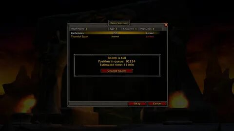 Популяция серверов wow