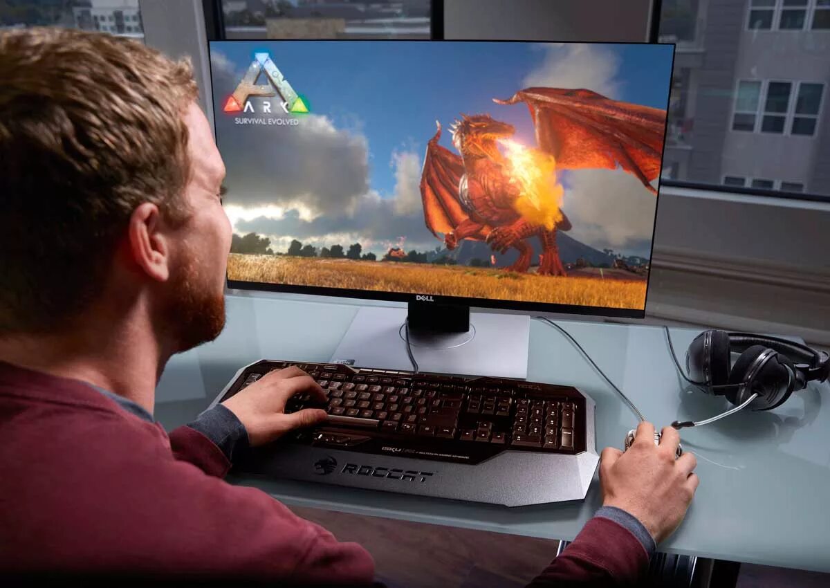 Топ мониторов для игр. Dell 27 Gaming Monitor. Монитор 27 дюймов рядом с человеком. Лучшие 27 дюймовые мониторы. Монитор 2016 года.