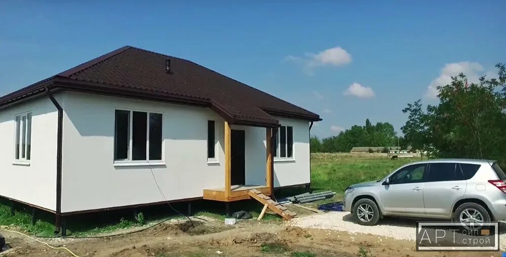 Дом сип под ключ проекты крым Одноэтажный дом с мансардой из SIP панелей по проекту К1М-141