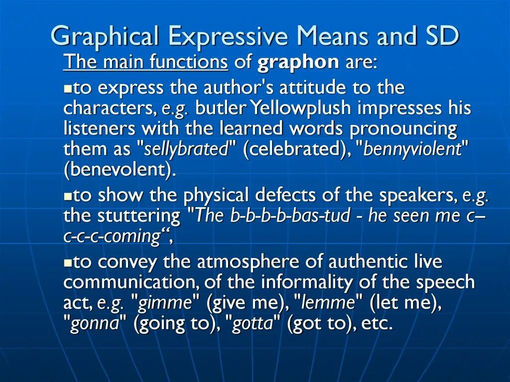 Express meaning. Functions of Graphon. Graphical expressive means. Types and functions of Graphon. Expressive means and stylistic devices.