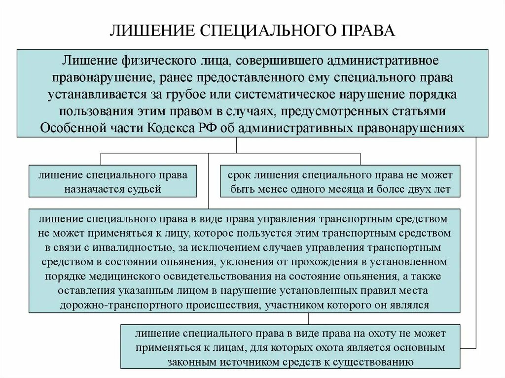 Виды специальных прав КОАП.