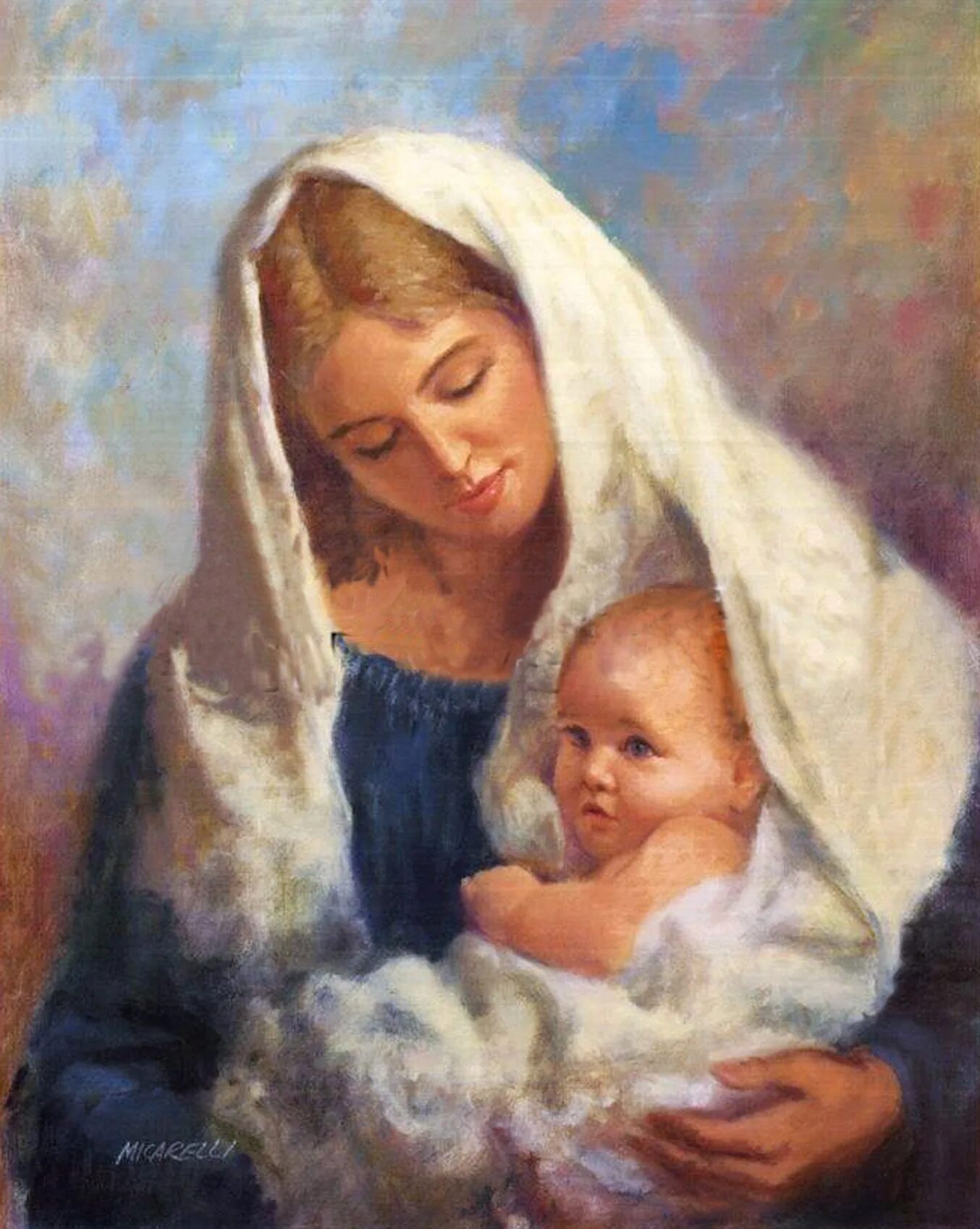 «Женщина и младенец в колыбели», Хоха. Образ матери. Картина день мам