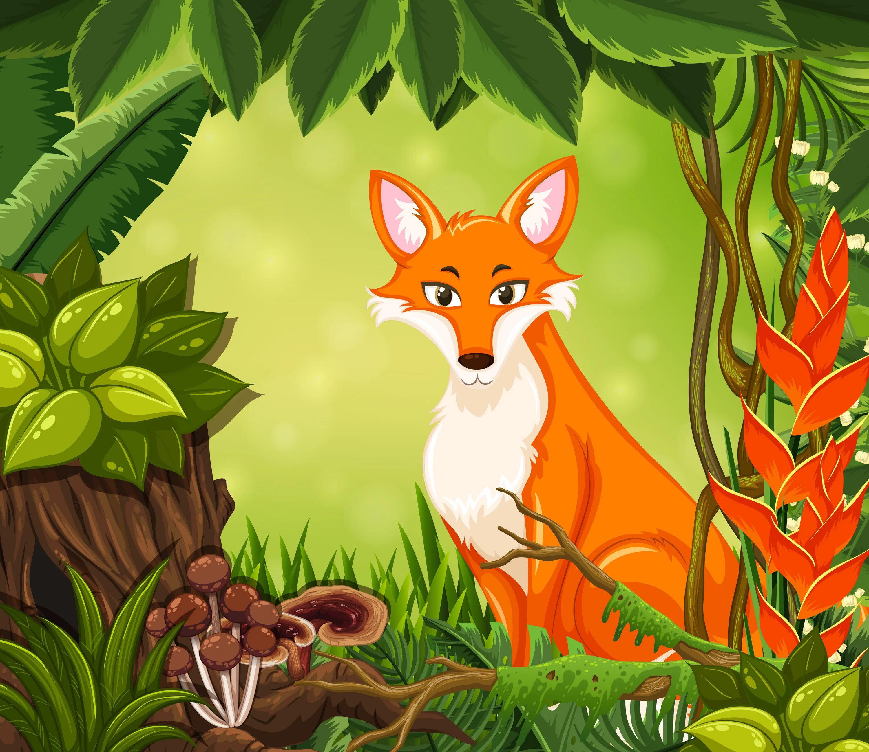 Лиса в лесу вектор. Sveti Fox джунгли. Лиса и красный сарафанчик. Sweetie fox джунгли