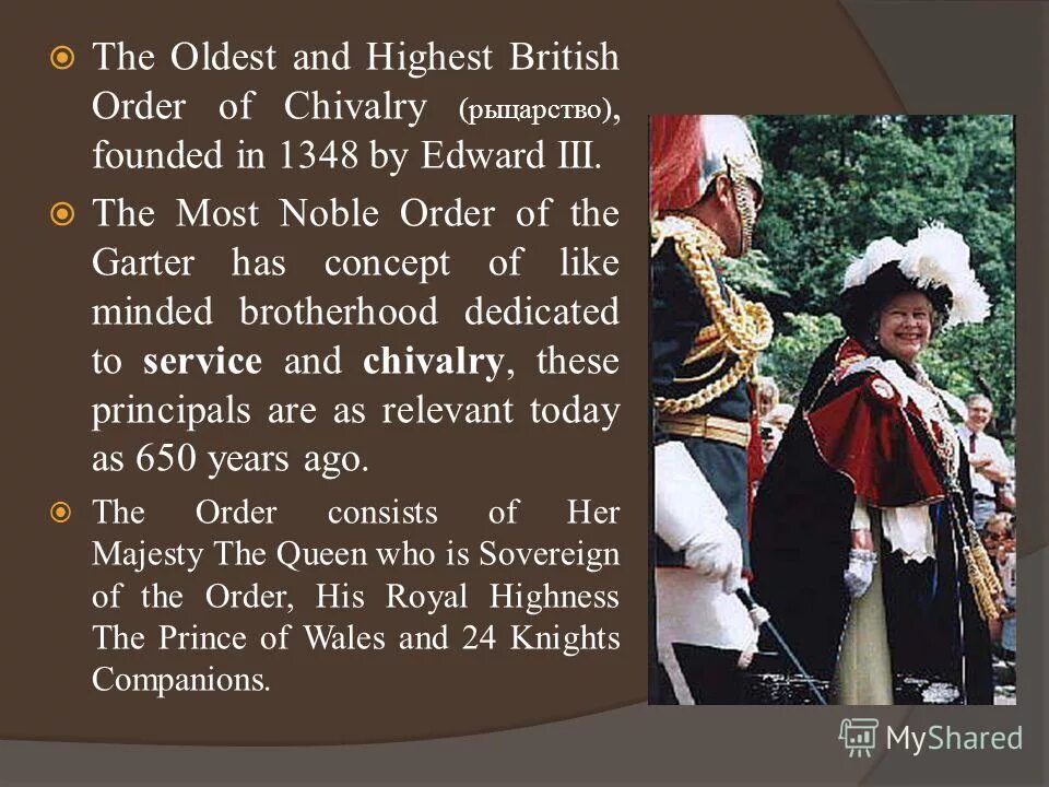 British orders of Chivalry. Highest British orders of Chivalry. The System of British orders of Chivalry.. Is on of the Highest British orders of Chivalry.