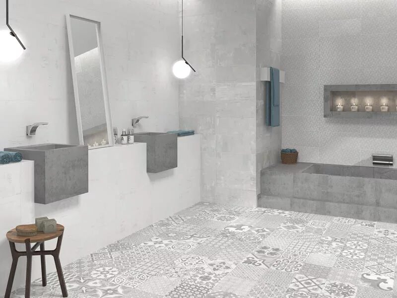 Плитка цемент фото LASSELSBERGER CEMENT STYLE БЕЛЫЙ 45X45 по лучшей цене купить в интернет магазине