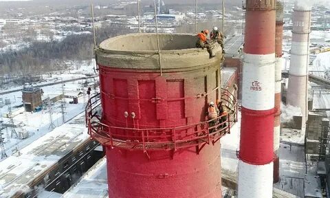 Выполнение работ на дымовых трубах