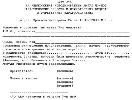 Списание лекарственных средств
