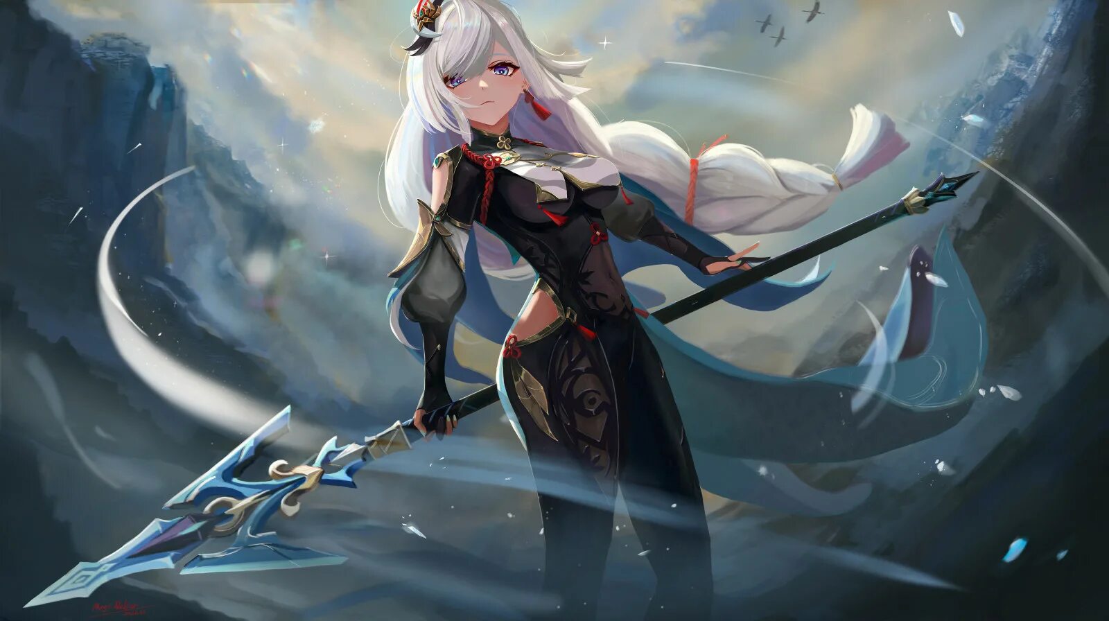 Юнь цзинь геншин импакт арты. She genshin impact. Shenhe геншин импакт. Аяка геншин арт. Шэнь хэ геншин.