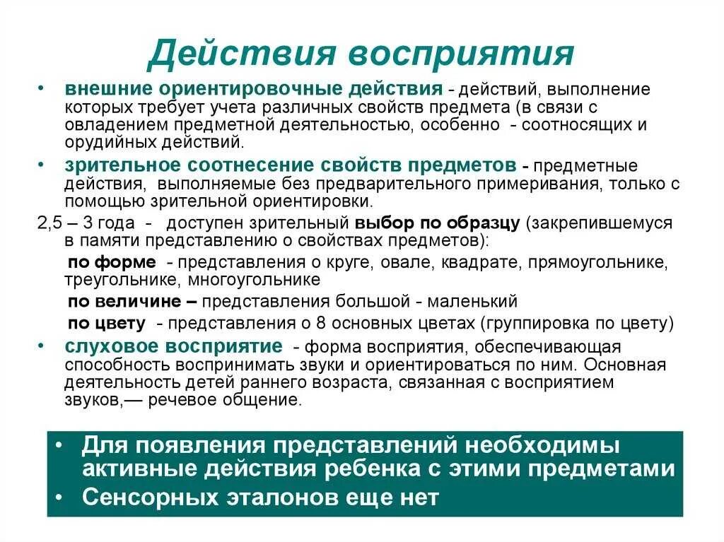 Последовательность процесса восприятия. Действия восприятия. Внешние ориентировочные действия. Восприятие дошкольников психология. Внешние ориентировочные действия в раннем детстве.