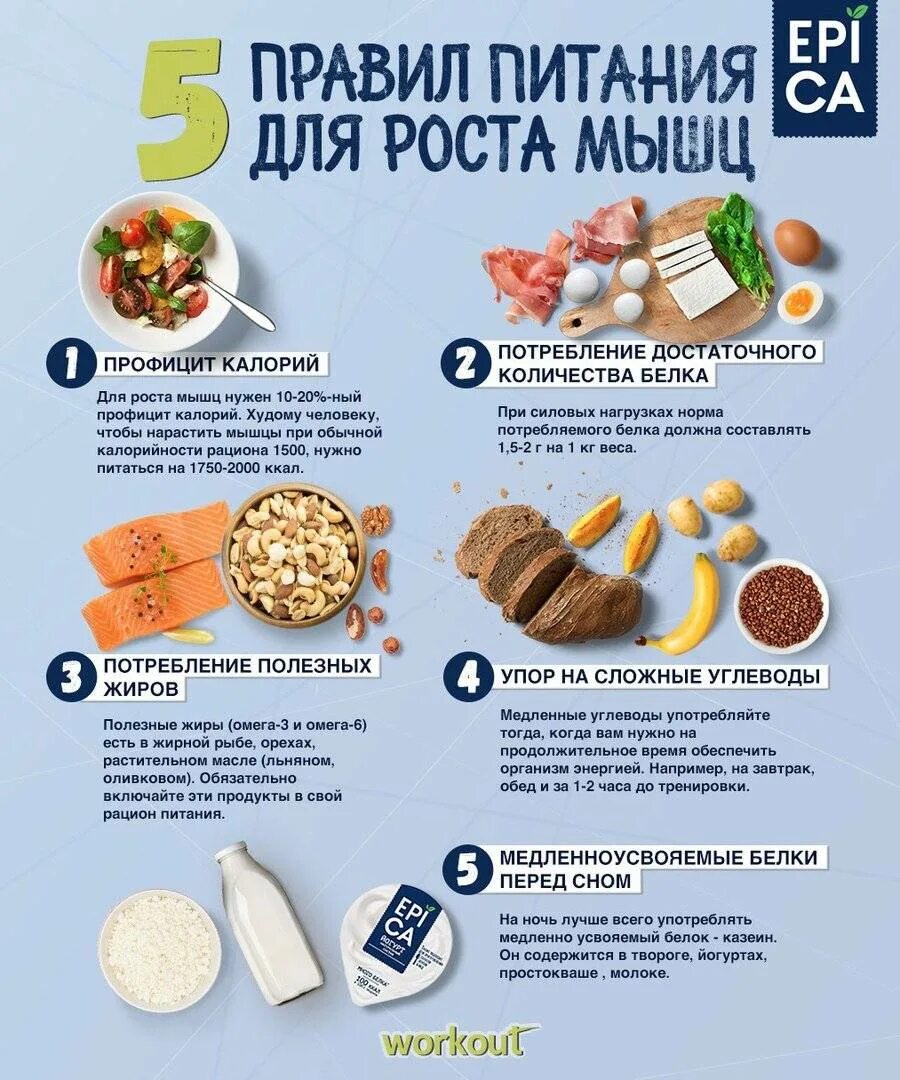 Сколько нужно есть для роста мышц
