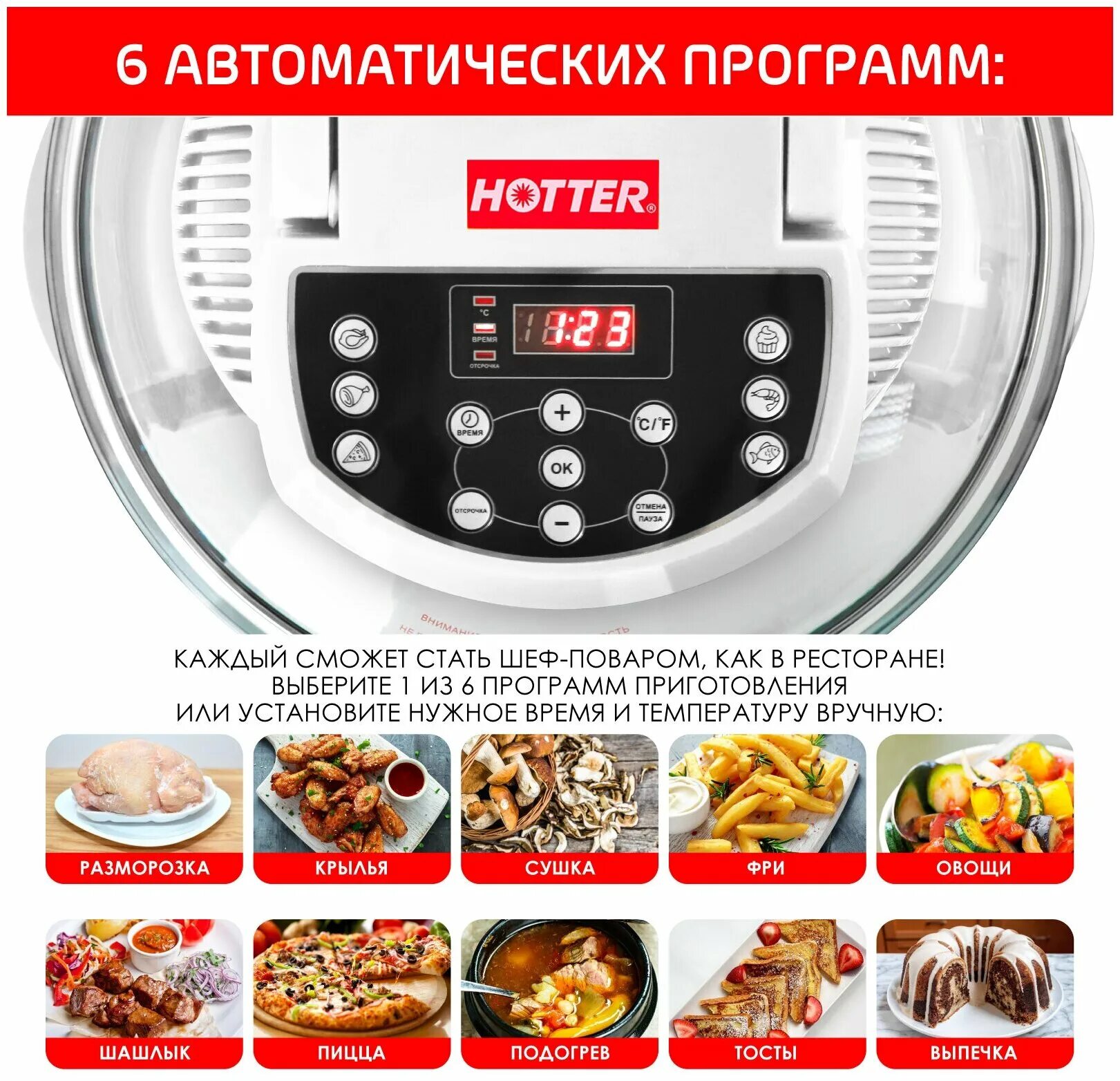 Режимы аэрогриля. Аэрогриль hotter HX-1036 economy. Аэрогриль hotter HX-1036 economy New. Hotter HX-1036 economy New. Аэрогриль hotter HX-1036 economy красный.