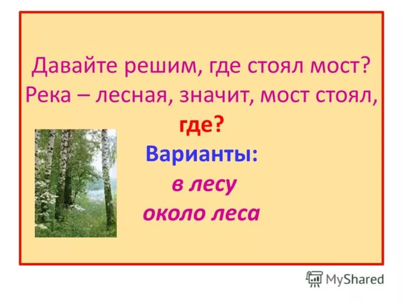 Слава жил возле леса и часто