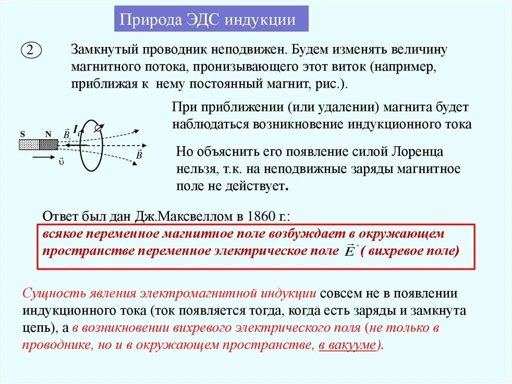 Проводник в изменяющемся магнитном поле