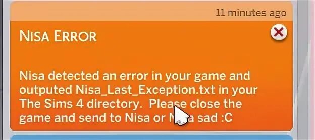 The SIMS 4 Nisa Error. Ошибка Нисы симс 4. Ниса мод ошибка. Ошибка мссс симс 4 MC_LASTEXCEPTION.