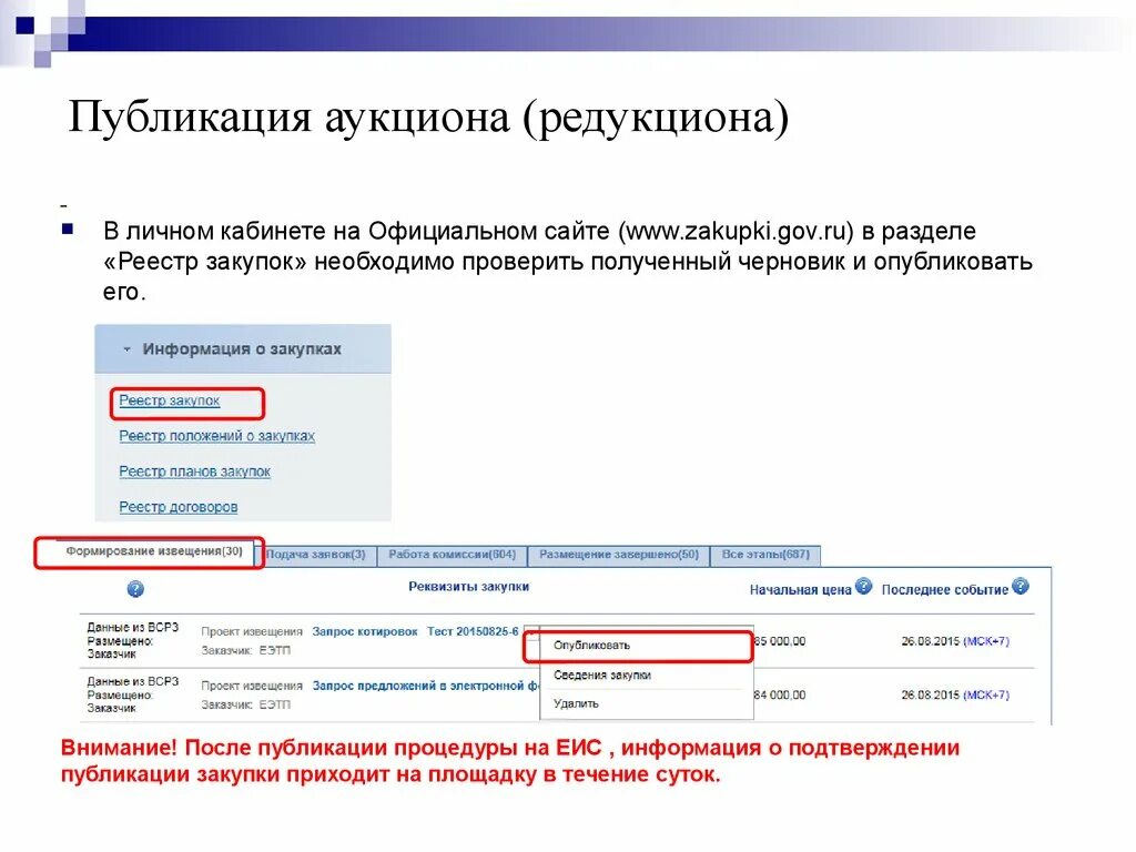 Публикация в ЕИС. ЕИС личный кабинет. Редукцион в электронной форме. Аукцион личный кабинет. Внесение изменений в личный кабинет