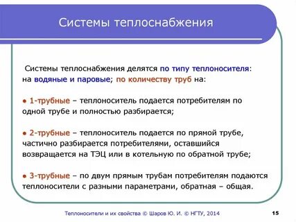 Типы теплоносителей
