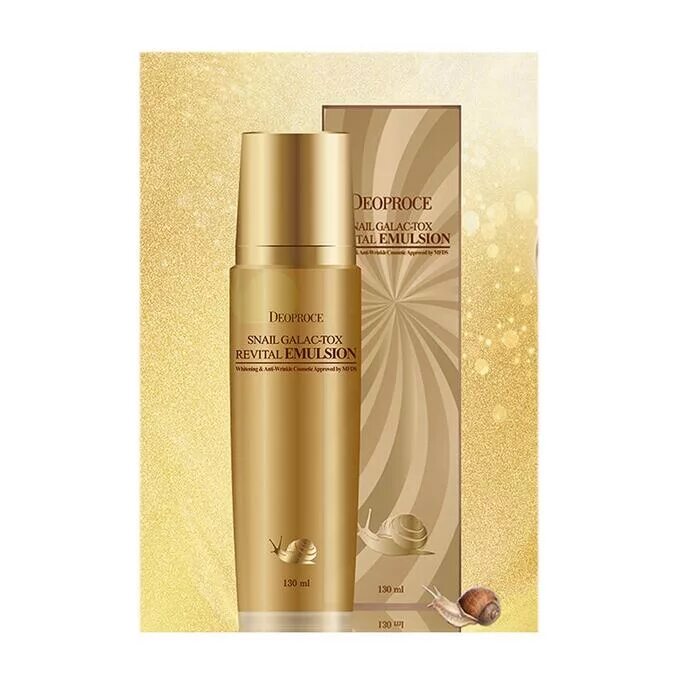 Deoproce Snail Galac Revital Emulsion 130ml. Deoproce, эмульсия для лица Snail Galac Revital Emulsion, 130 мл. ДП Snail тонер Deoproce Snail Galac Revital Toner 130ml. Deoproce Snail Galac Revital Toner тонер для лица с муцином улитки. Тонер с муцином улитки