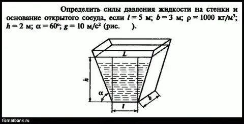Сила на стенку сосуда