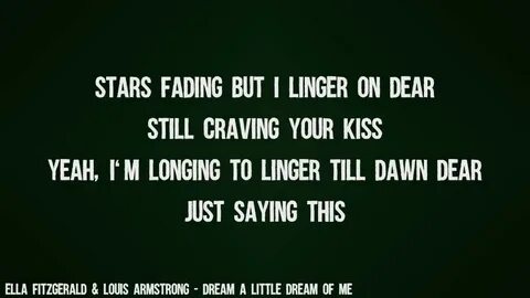 A little dream of me текст