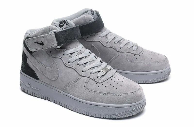 Nike Air Force 1 High Grey. Nike Air Force 1 серые. Найк АИР Форс 1 серые замшевые. Найк АИР Форс 1 МИД.