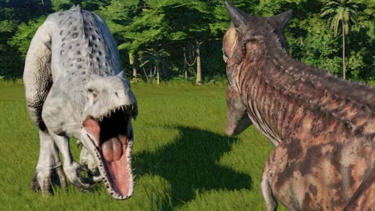 Карнотавр против. Карнотавр и Индоминус рекс. Jurassic World Evolution Карнотавр. Индоминус рекс против карнотавра. Jurassic World Evolution Индоминус.