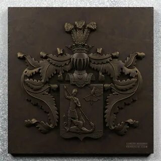Где расположено панно с фамильным гербом лефорта