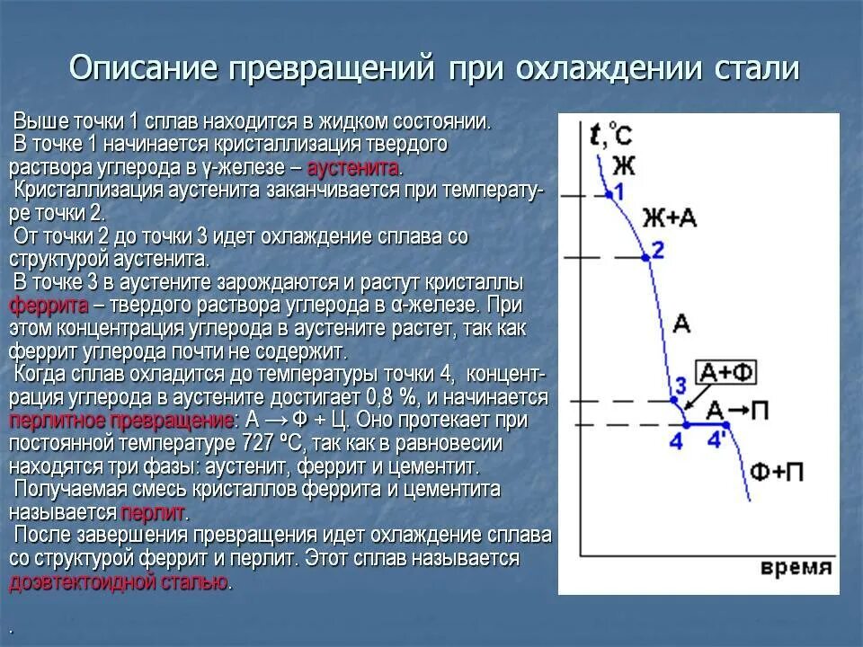 Как изменяется температура при движении. Построение Кривой охлаждения. Кривая охлаждения сталей. Превращения в стали при охлаждении. Кривая охлаждения материаловедение.