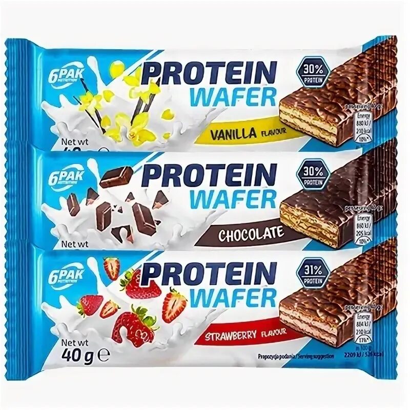 Белковый вафельный. 6pak Protein Wafer (40g.) Клубника. Protein Wafer 6pak Nutrition. Вафельный протеиновый батончик. Протеиновые вафли.