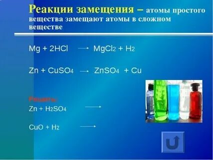 Реакция замещения химия 10 класс