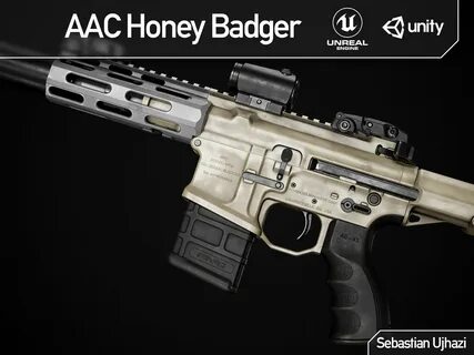 3D model AAC Honey Badger - Game Ready PBR Asset VR / AR / low-poly.