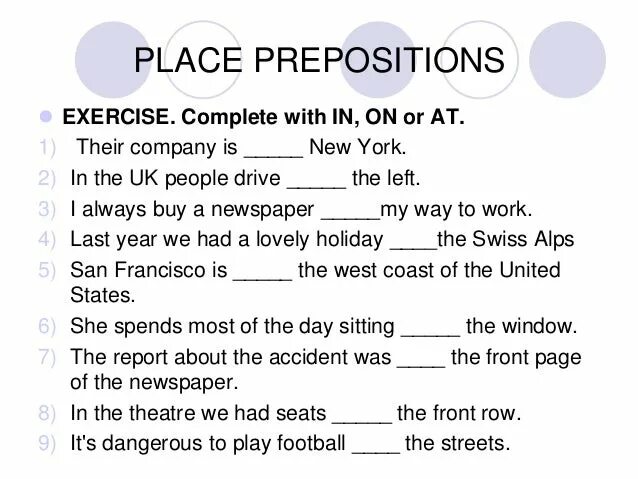 Choose the correct preposition after for up. Предлоги at in on в английском языке упражнения. Предлоги места in on at упражнения. Предлоги места at in on Worksheets. Prepositions of place упражнения.