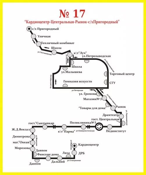 Маршрут автобуса номер 17