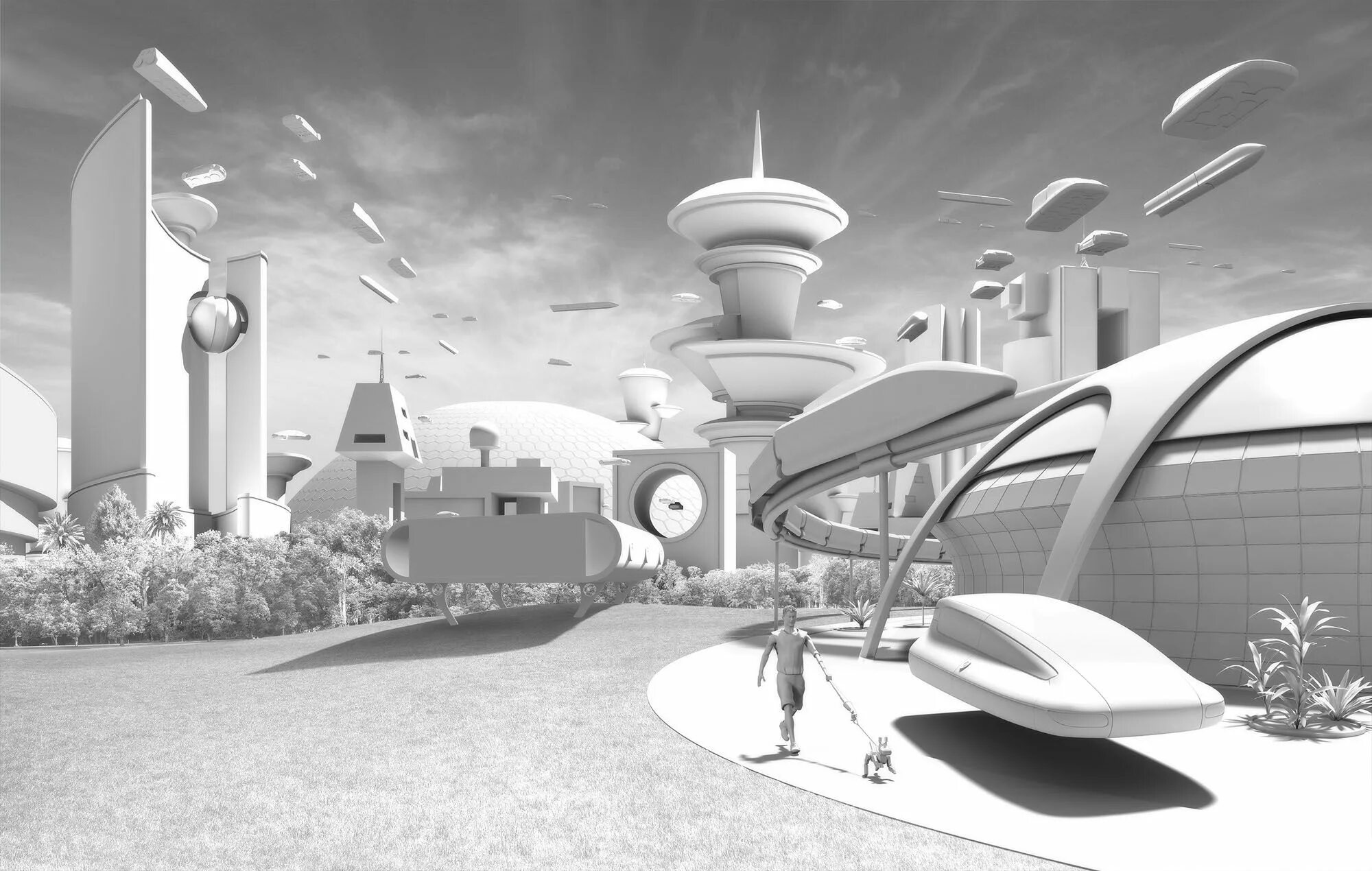 City sky, Futuristic architecture, City