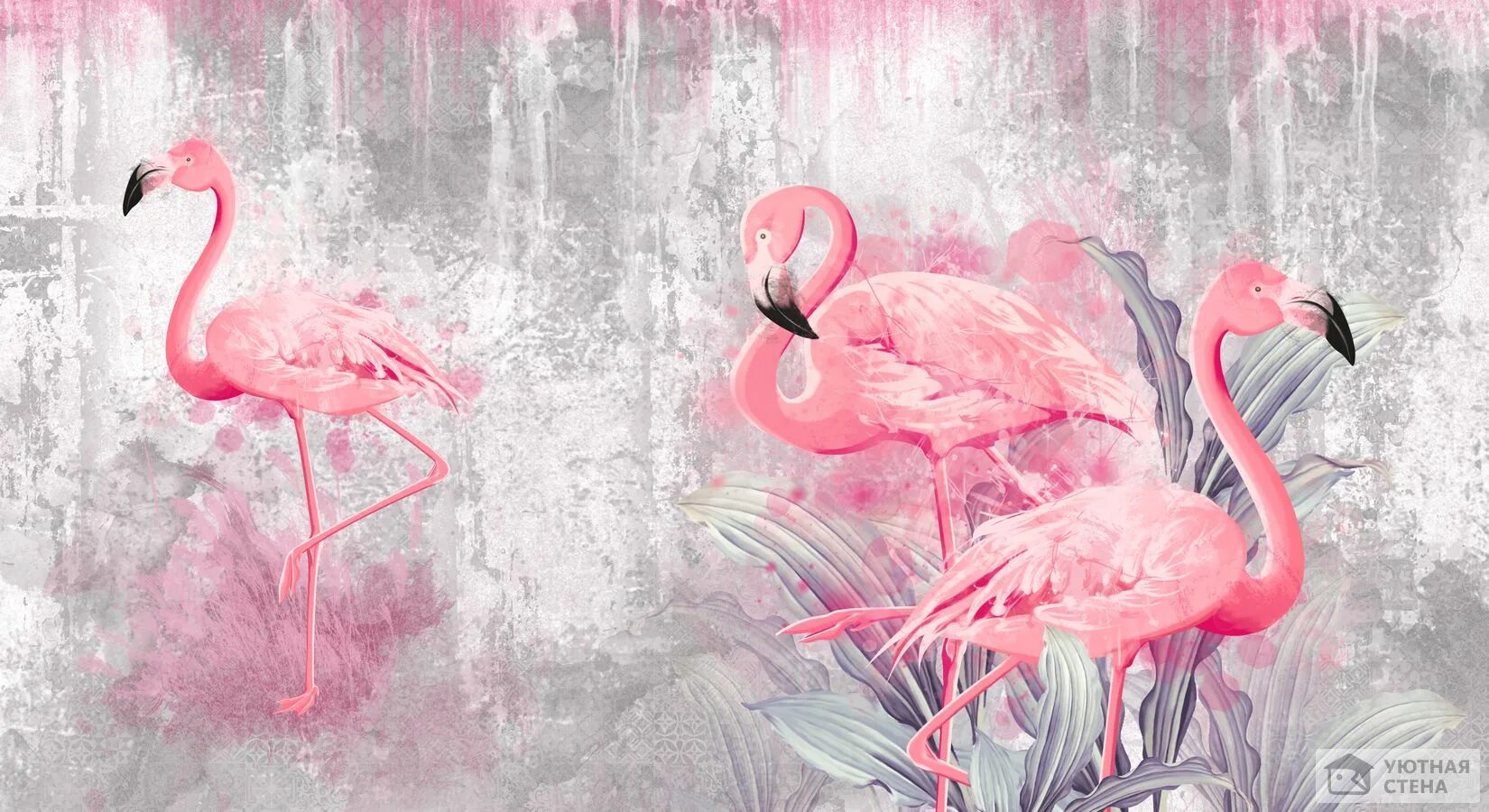 Панно Affresco Фламинго. Фреска Фламинго Affresco. Фреска с розовыми Фламинго. Фреска с Фламинго на стену. Квартиры фламинго купить