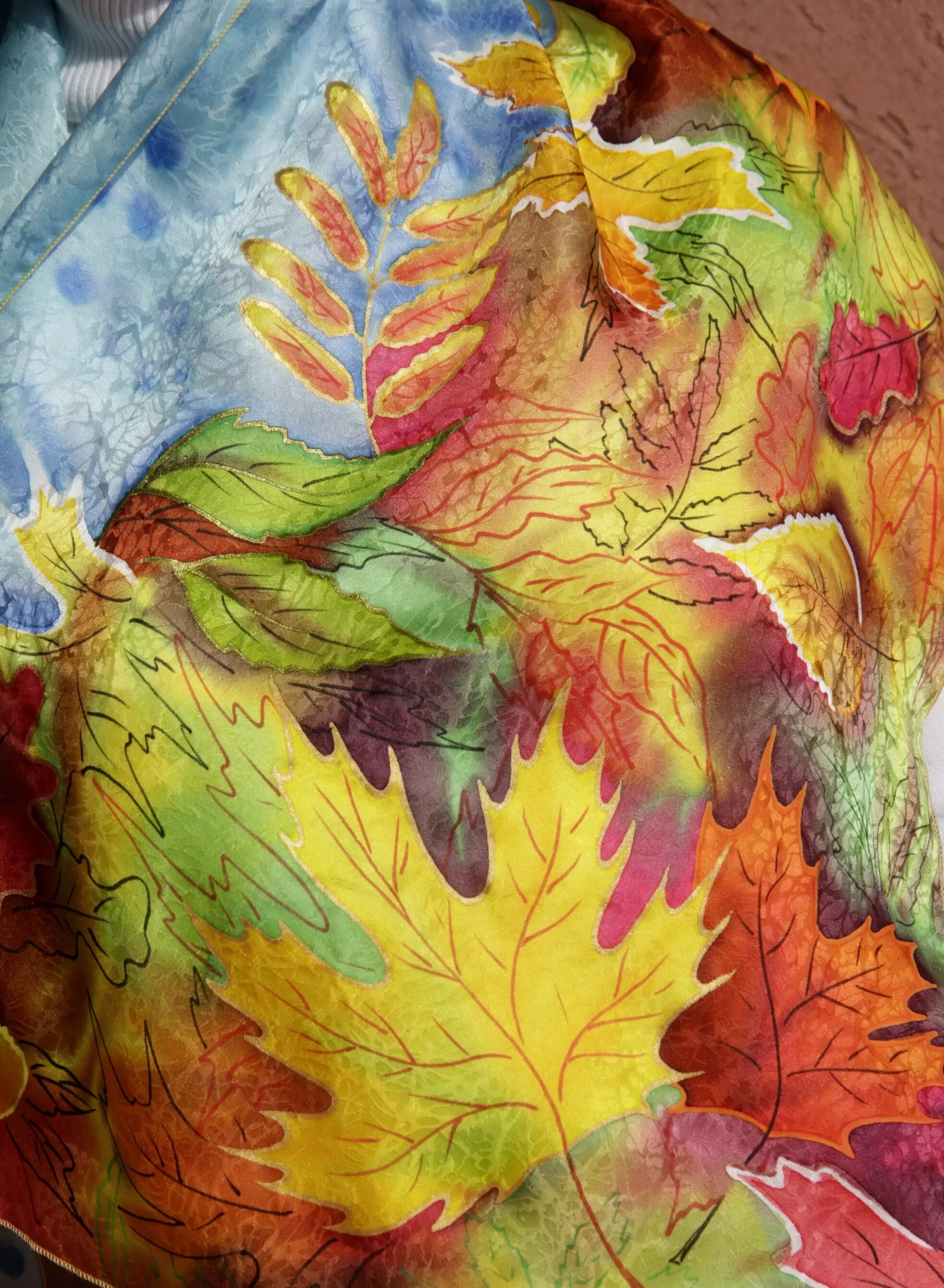 вязаный палантин. палантин шерстяной набивной "10396". осенние палантины. осенние палантины. рыжий палантин.