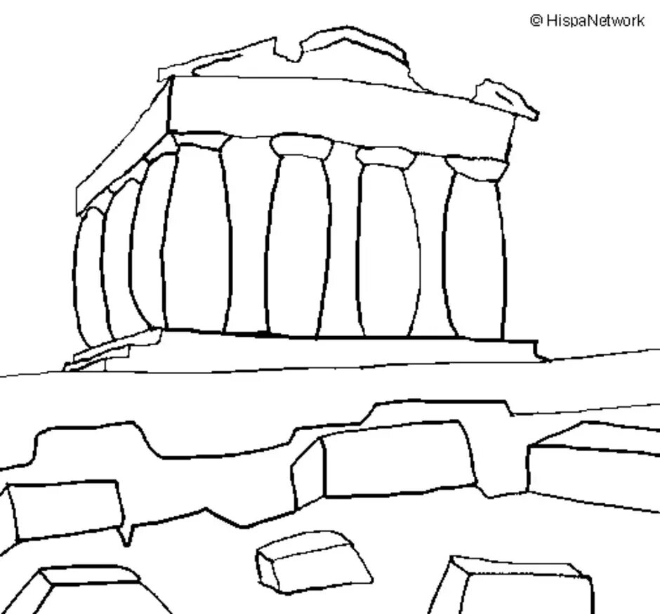 Храм Афины Парфенон черно белый. Акрополь Парфенон рисунок. Древняя Греция Акрополь рисунок. Рисунок акрополя 5 класс