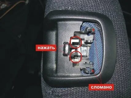 Кнопка откидывания заднего сидения