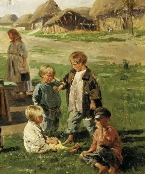 Произведения 19 21 века на тему детства. Маковский живопись деревня крестьяне.