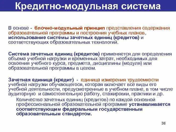 Модульный принцип содержания образовательной программы