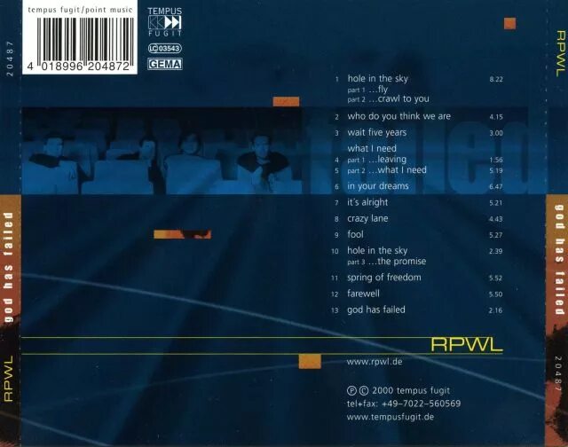 Redscript compilation has failed. Rpwl - god has failed. god has failed (2000). rpwl / god has failed live and personal.