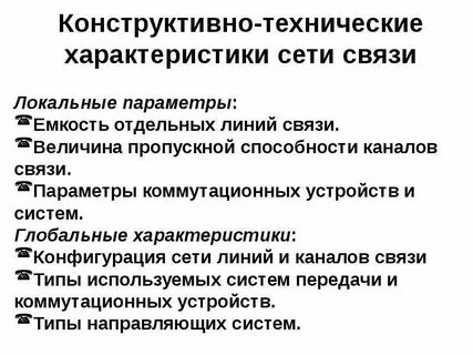 Характеристика сети