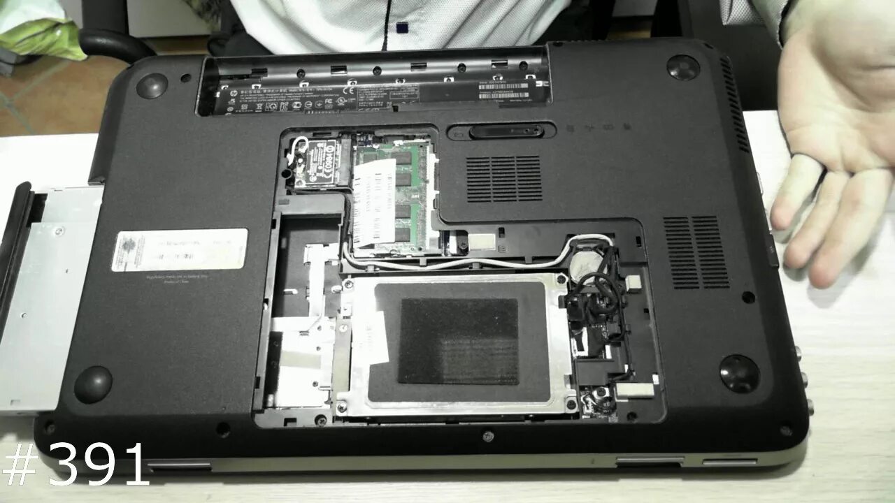Неполная разборка ноутбука HP dv6 6b54er Замена HDD, ODD, RAM, Wi Fi - YouTube