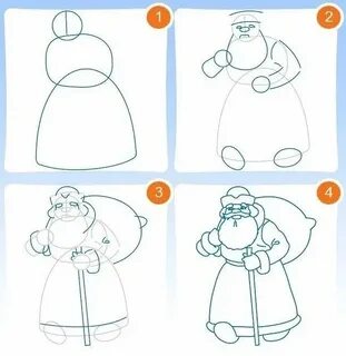 Рисуем деда мороза поэтапно