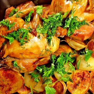 Жареное мясо с картошкой в духовке