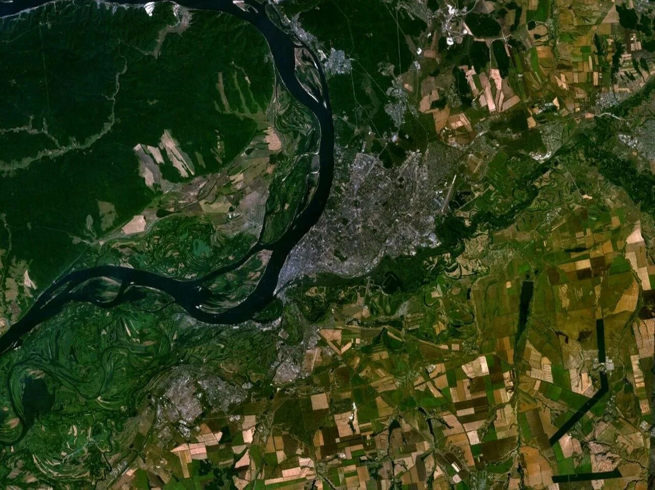 Петропавловск со спутника в реальном времени