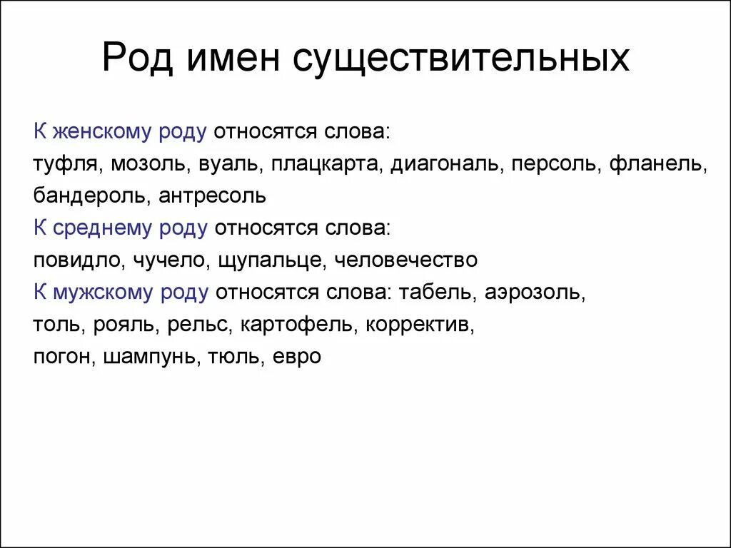 Бандероль род. Род имен существительных. Мозоль род существительного. Род существительных повидло. Род имени существительного тюль.