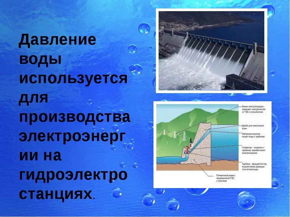 Характеристика энергии воды